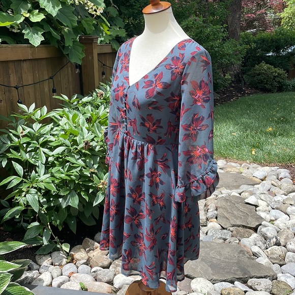 Madewell Sheer Ruffle Sleeve Mini Dress - Picture 5 of 13